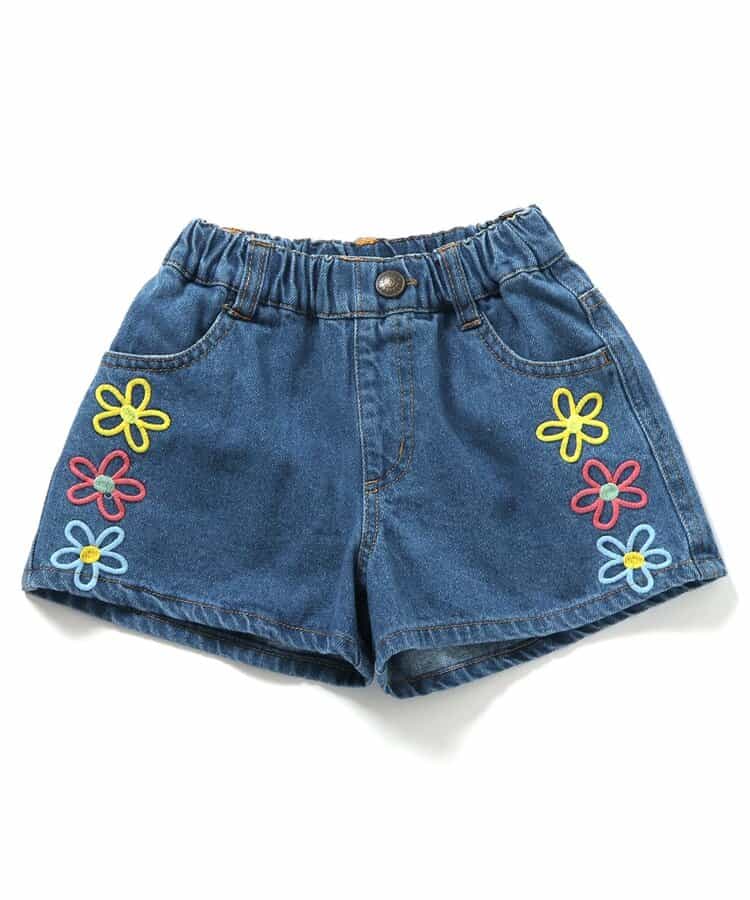 Japanese children's clothing BREEZE embroidered denim shorts 80-140cm girls' summer PANTS