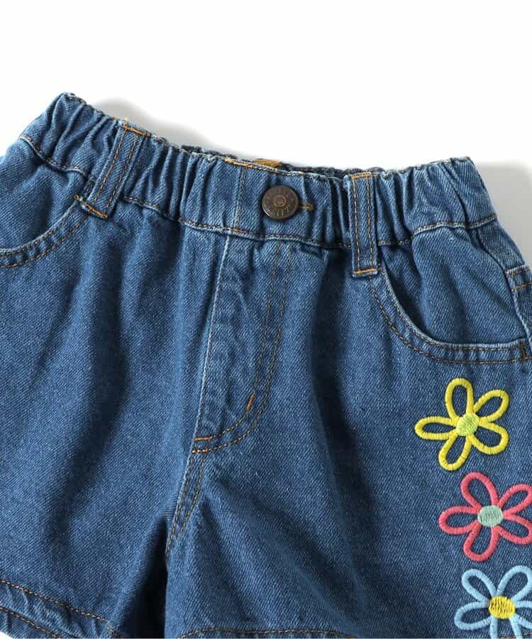 Japanese children's clothing BREEZE embroidered denim shorts 80-140cm girls' summer PANTS