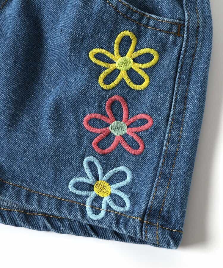 Japanese children's clothing BREEZE embroidered denim shorts 80-140cm girls' summer PANTS