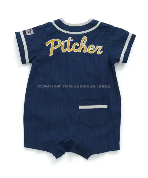 日本童裝 BR#22EE 棒球連衣 70-90cm 男童款 初生嬰兒 夏季 Jumpsite