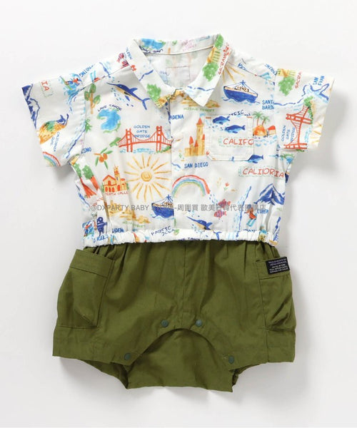 日本童裝 BR#22EE 拼接連衣 70-80cm 男童款/女童款 初生嬰兒 夏季 Jumpsite