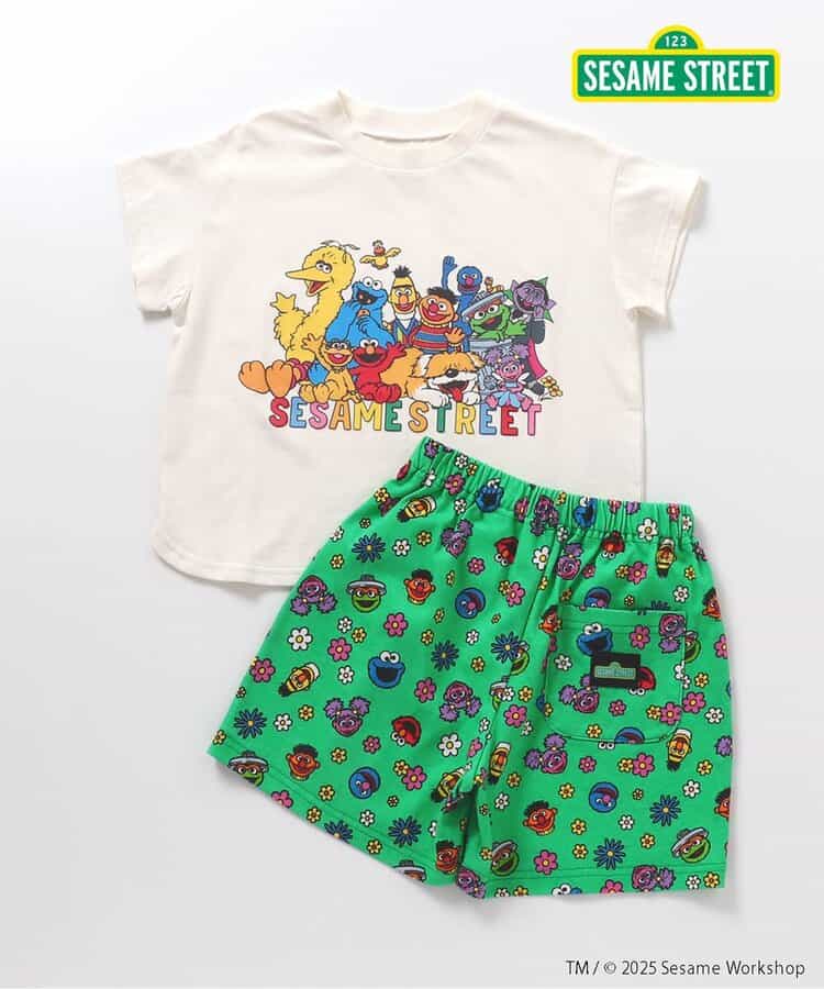 BREEZE x SESAME STREET Pajamas (80-130cm) for Boys and Girls (Summer Pajamas)