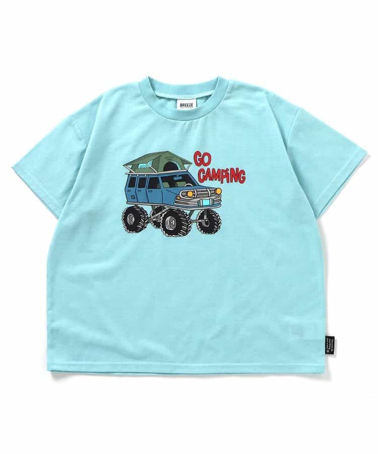 Japanese children's clothing BREEZE quick-drying series printed short-sleeved tops 80-150cm boys'/girls' summer TOPS