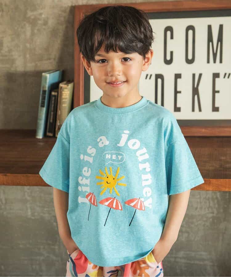 BREEZE Japanese children's clothing holiday style printed tops 80-150cm boys/girls summer TOPS