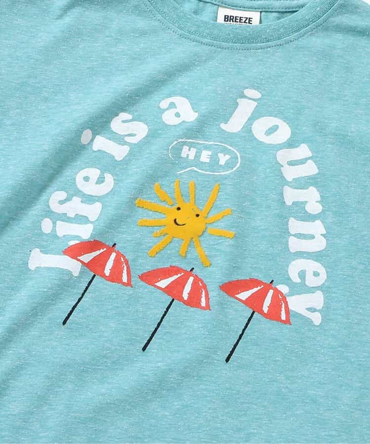 BREEZE Japanese children's clothing holiday style printed tops 80-150cm boys/girls summer TOPS