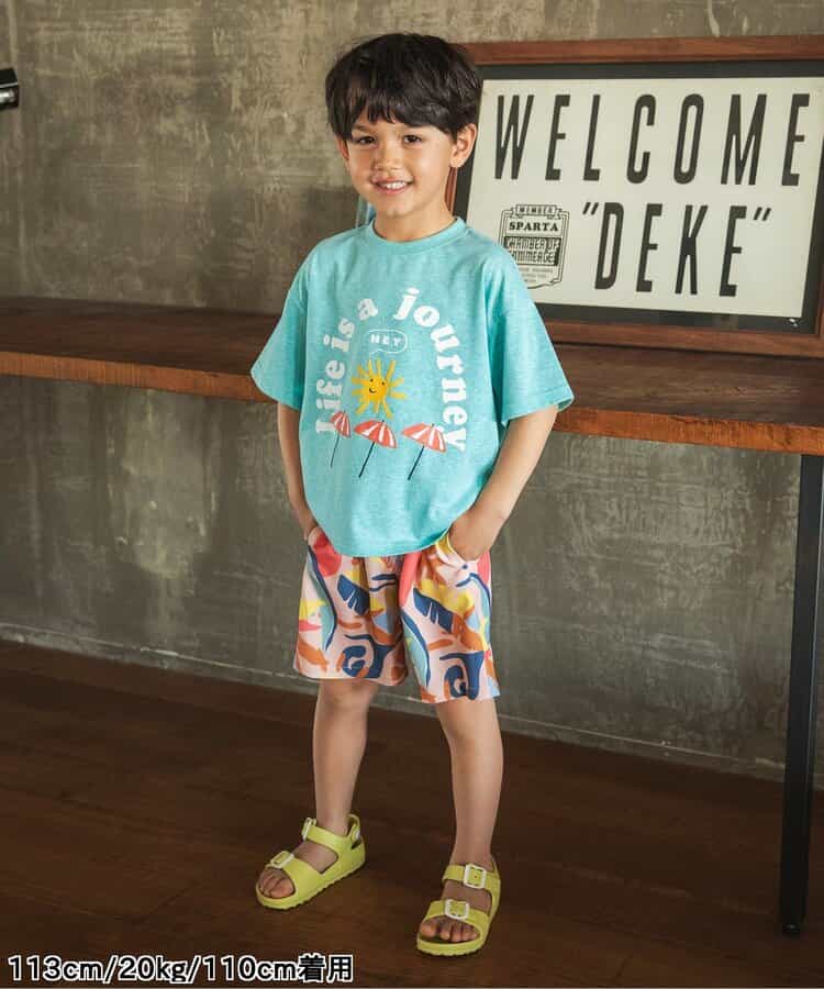 BREEZE Japanese children's clothing holiday style printed tops 80-150cm boys/girls summer TOPS