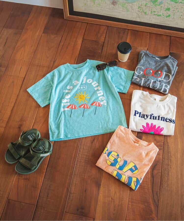 BREEZE Japanese children's clothing holiday style printed tops 80-150cm boys/girls summer TOPS
