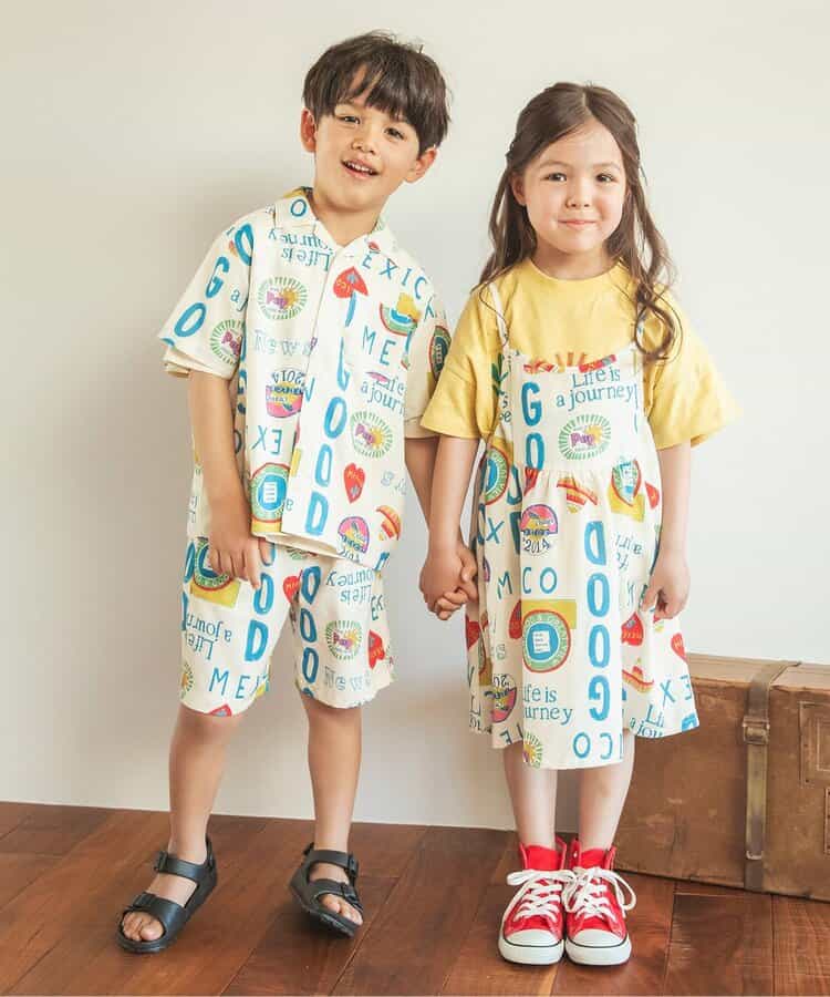 BREEZE Japanese Kids' Vacation Style Embroidered Tops (80-140cm) for Boys and Girls Summer PANTS
