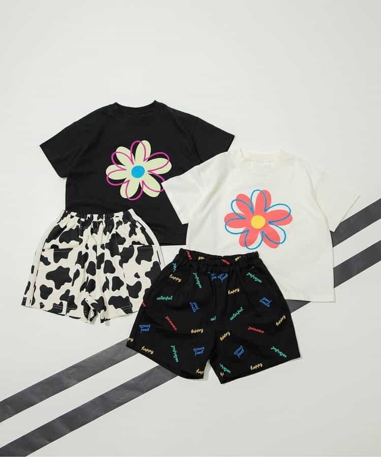 Japanese children's clothing BREEZE floral print top 80-150cm boys/girls summer TOPS