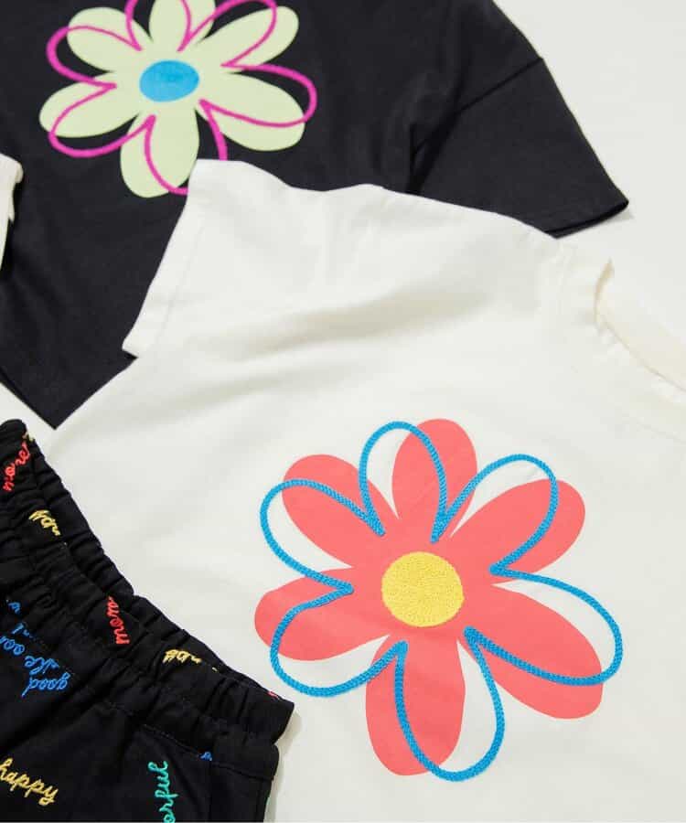 Japanese children's clothing BREEZE floral print top 80-150cm boys/girls summer TOPS