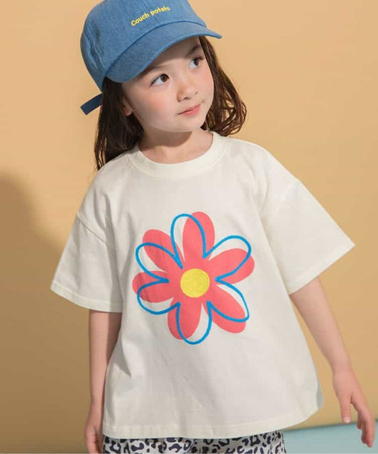 Japanese children's clothing BREEZE floral print top 80-150cm boys/girls summer TOPS