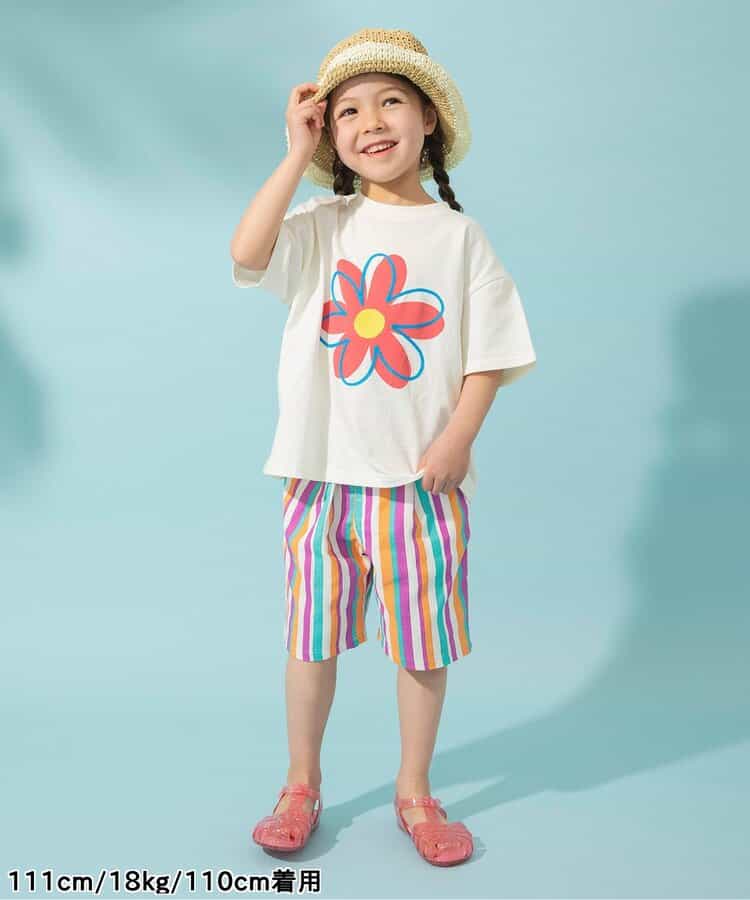 Japanese children's clothing BREEZE floral print top 80-150cm boys/girls summer TOPS