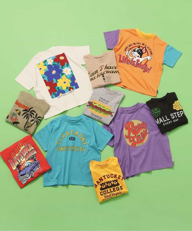 Japanese children's clothing BREEZE printed tops 80-160cm boys/girls summer TOPS