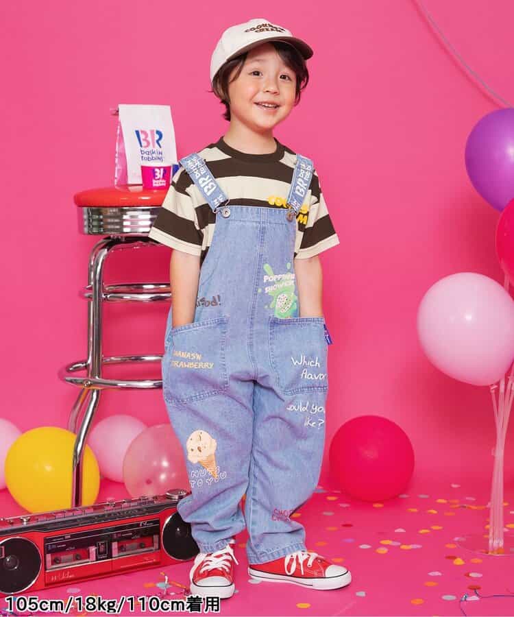 Japanese children's clothing BREEZE x Baskin-Robbins fur ice cream top 80-140cm boys/girls summer TOPS