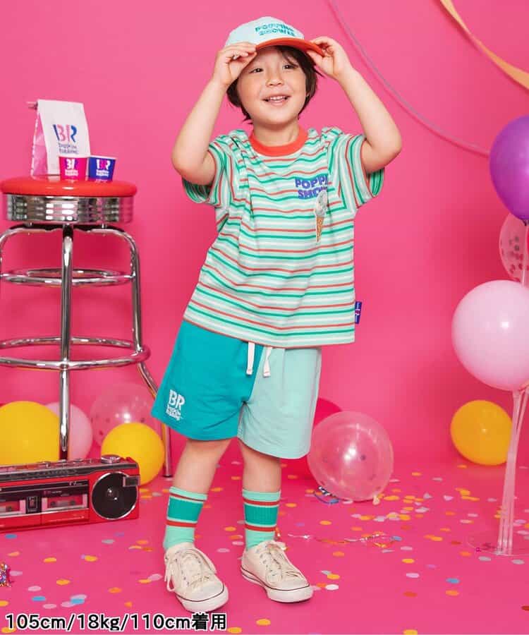 Japanese children's clothing BREEZE x Baskin-Robbins fur ice cream top 80-140cm boys/girls summer TOPS