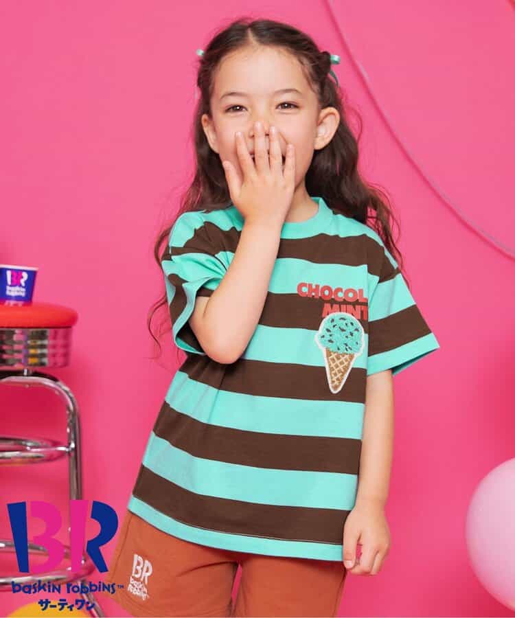 Japanese children's clothing BREEZE x Baskin-Robbins fur ice cream top 80-140cm boys/girls summer TOPS