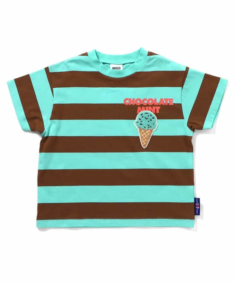 Japanese children's clothing BREEZE x Baskin-Robbins fur ice cream top 80-140cm boys/girls summer TOPS