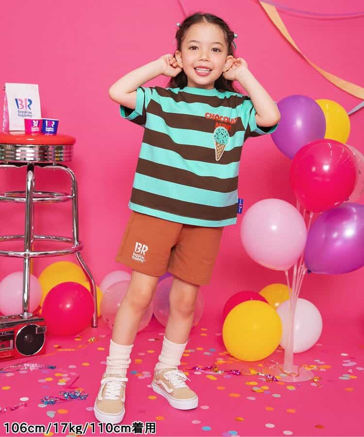 Japanese children's clothing BREEZE x Baskin-Robbins fur ice cream top 80-140cm boys/girls summer TOPS