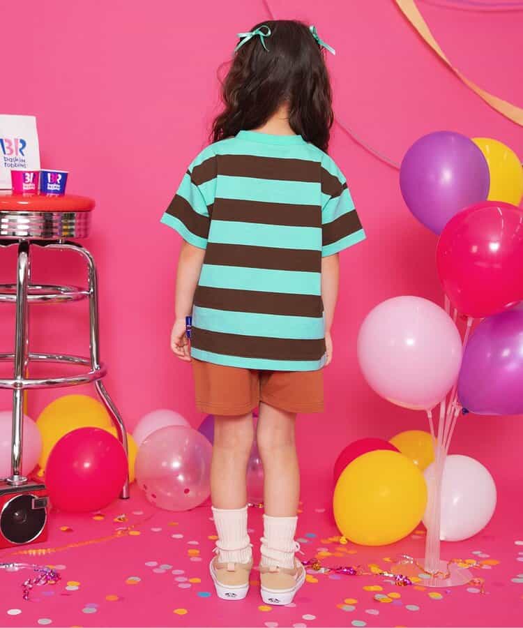 Japanese children's clothing BREEZE x Baskin-Robbins fur ice cream top 80-140cm boys/girls summer TOPS