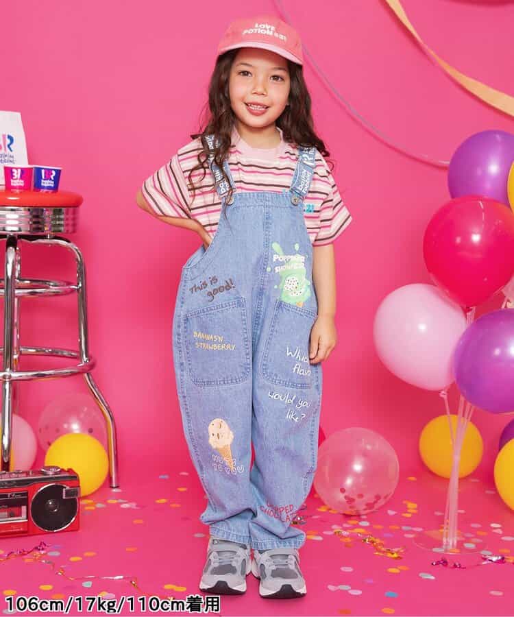 Japanese children's clothing BREEZE x Baskin-Robbins fur ice cream top 80-140cm boys/girls summer TOPS