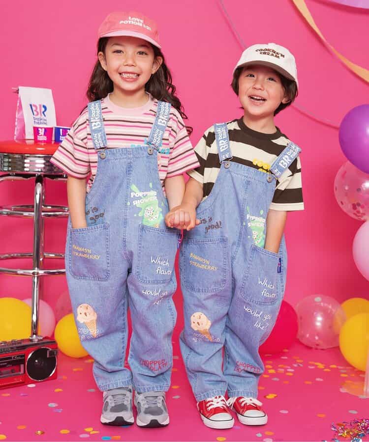 Japanese children's clothing BREEZE x Baskin-Robbins fur ice cream top 80-140cm boys/girls summer TOPS