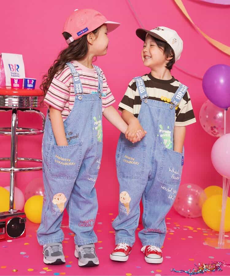Japanese children's clothing BREEZE x Baskin-Robbins fur ice cream top 80-140cm boys/girls summer TOPS