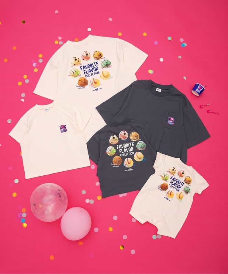 BREEZE x Baskin-Robbins Japanese Kids' Clothing: Ice Cream Print Top (M) (Adult Summer)