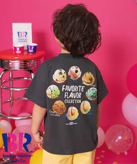 BREEZE x Baskin-Robbins Japanese Kids' Clothing: Ice Cream Print Tops (80-140cm) for Boys and Girls (Summer)