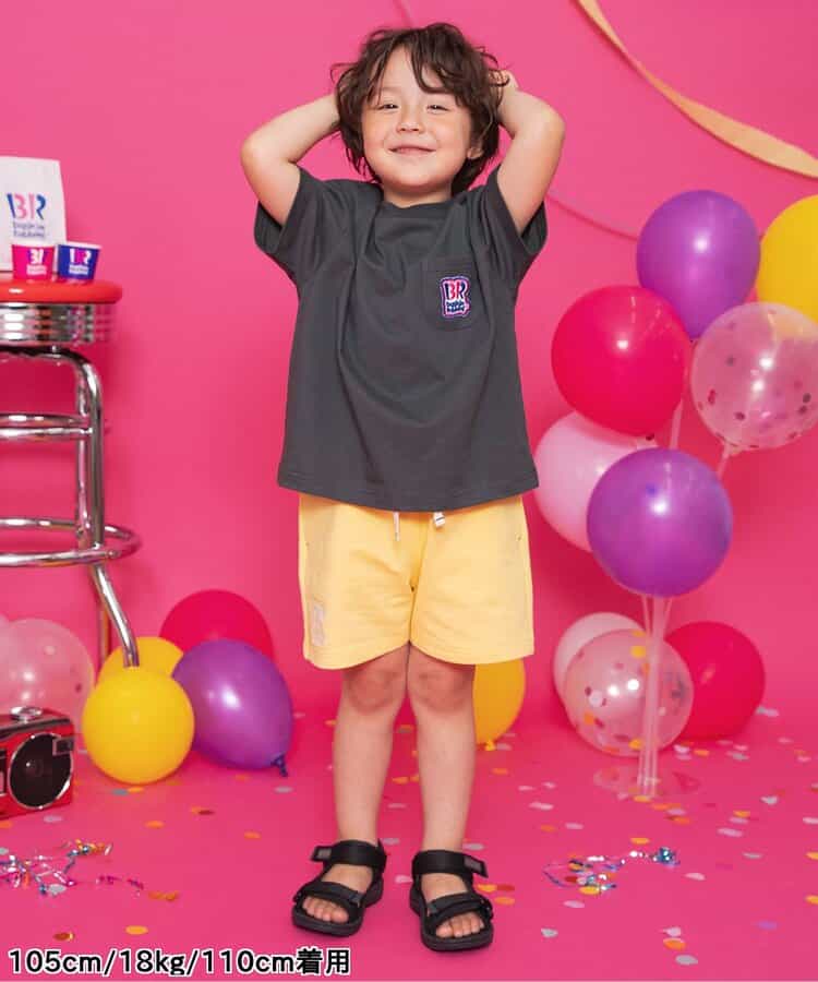 BREEZE x Baskin-Robbins Japanese Kids' Clothing: Ice Cream Print Tops (80-140cm) for Boys and Girls (Summer)