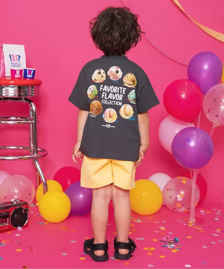 BREEZE x Baskin-Robbins Japanese Kids' Clothing: Ice Cream Print Tops (80-140cm) for Boys and Girls (Summer)