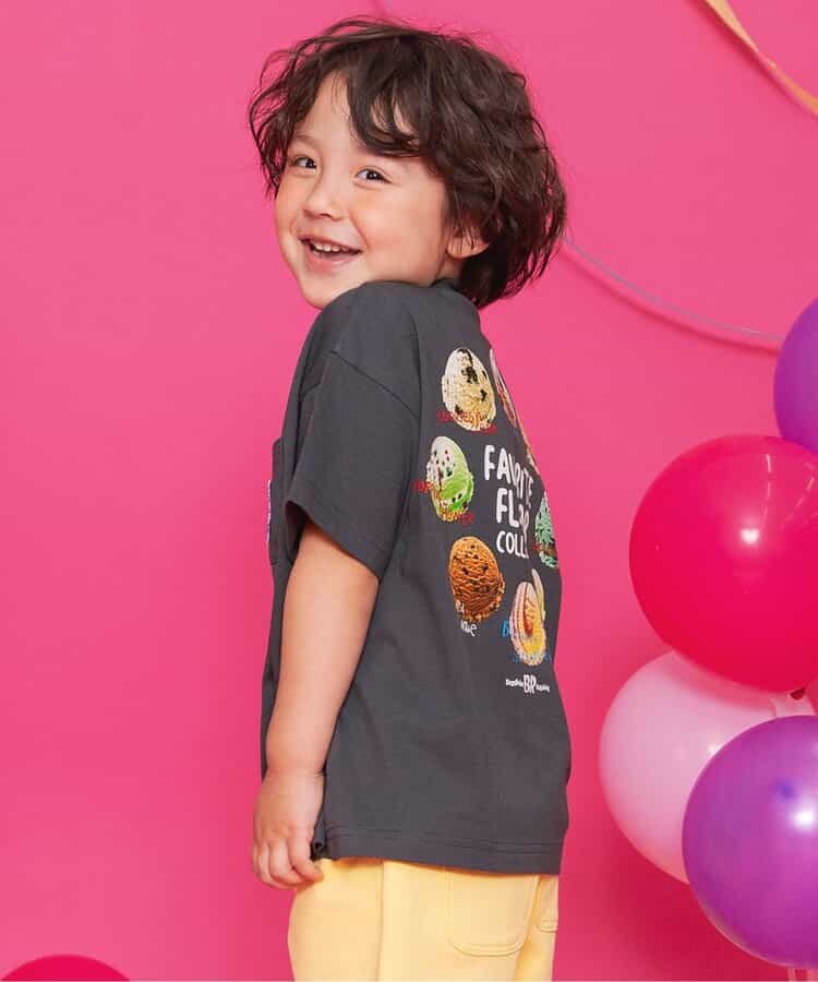 BREEZE x Baskin-Robbins Japanese Kids' Clothing: Ice Cream Print Tops (80-140cm) for Boys and Girls (Summer)