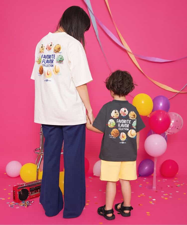BREEZE x Baskin-Robbins Japanese Kids' Clothing: Ice Cream Print Tops (80-140cm) for Boys and Girls (Summer)