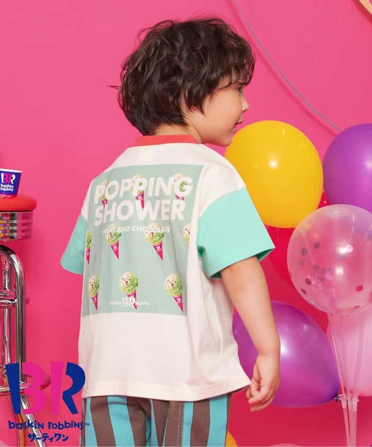 BREEZE x Baskin-Robbins Japanese Kids' Clothing: Ice Cream Print Tops (80-140cm) for Boys and Girls (Summer)