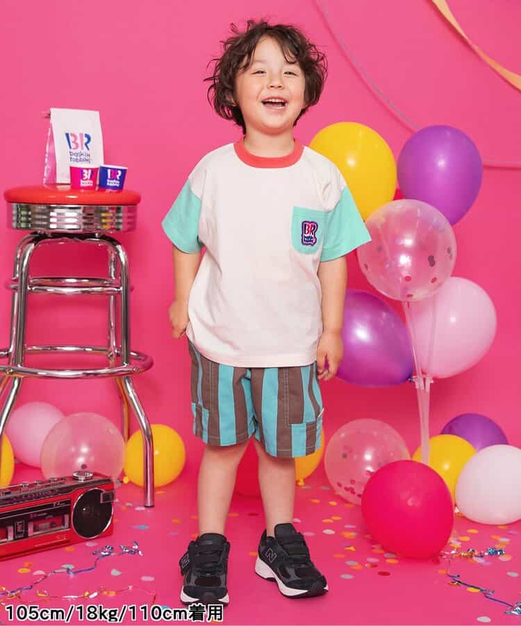 BREEZE x Baskin-Robbins Japanese Kids' Clothing: Ice Cream Print Tops (80-140cm) for Boys and Girls (Summer)