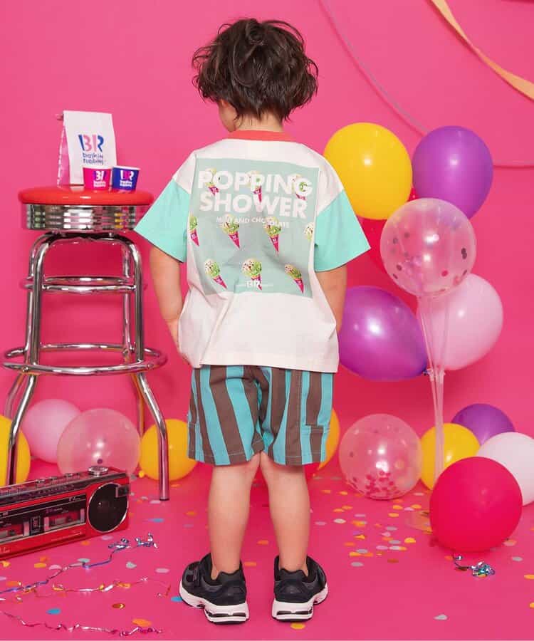 BREEZE x Baskin-Robbins Japanese Kids' Clothing: Ice Cream Print Tops (80-140cm) for Boys and Girls (Summer)