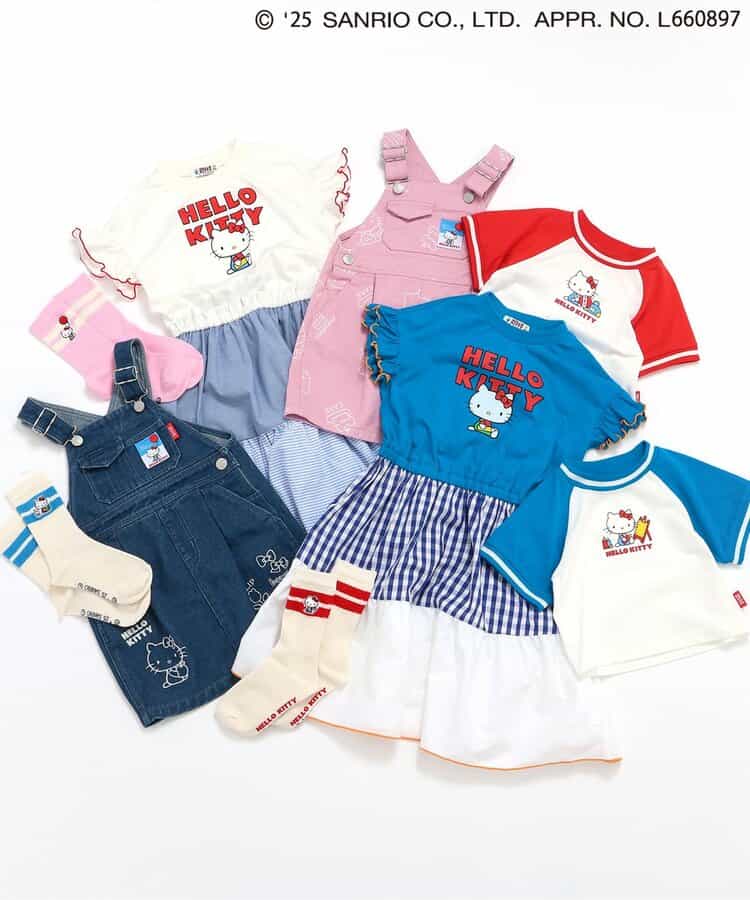 BREEZE x Sanrio Hello Kitty replica prints (80-140cm) for girls (Summer TOPS)