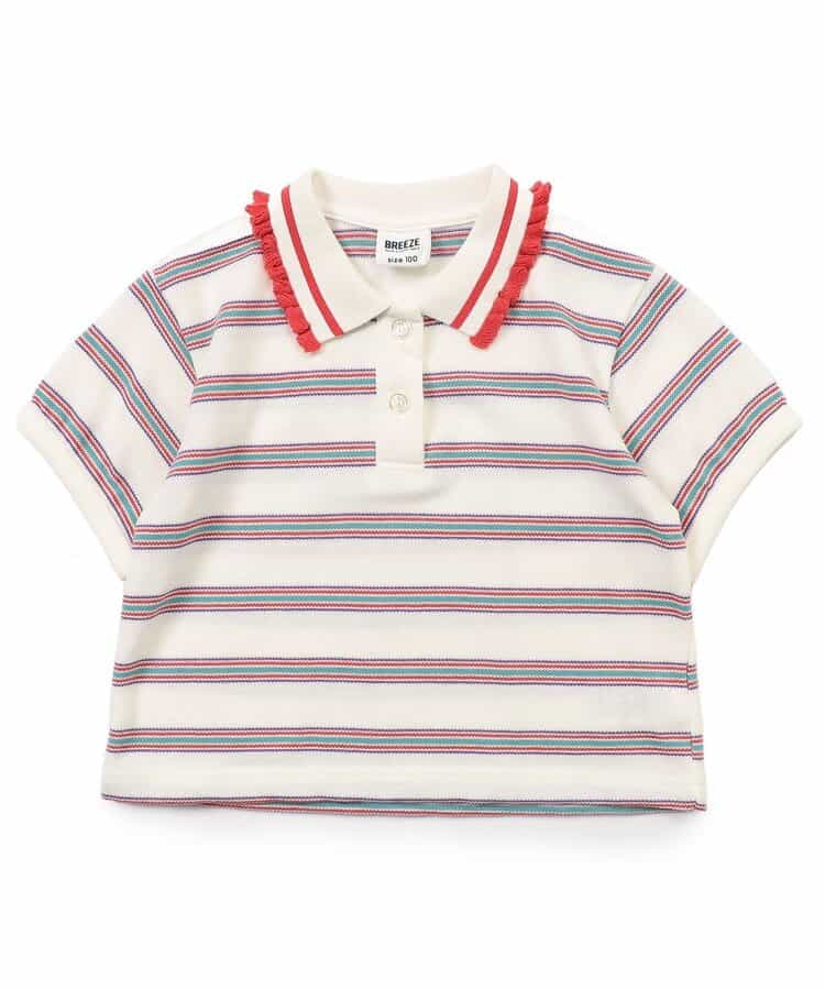 Japanese children's clothing BREEZE lace polo collar top 80-140cm girls summer TOPS