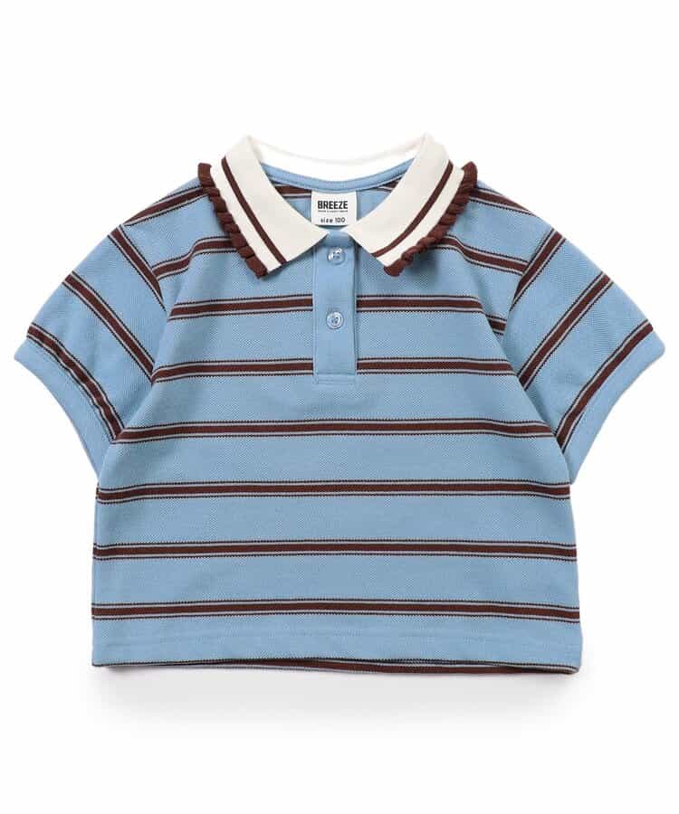 Japanese children's clothing BREEZE lace polo collar top 80-140cm girls summer TOPS