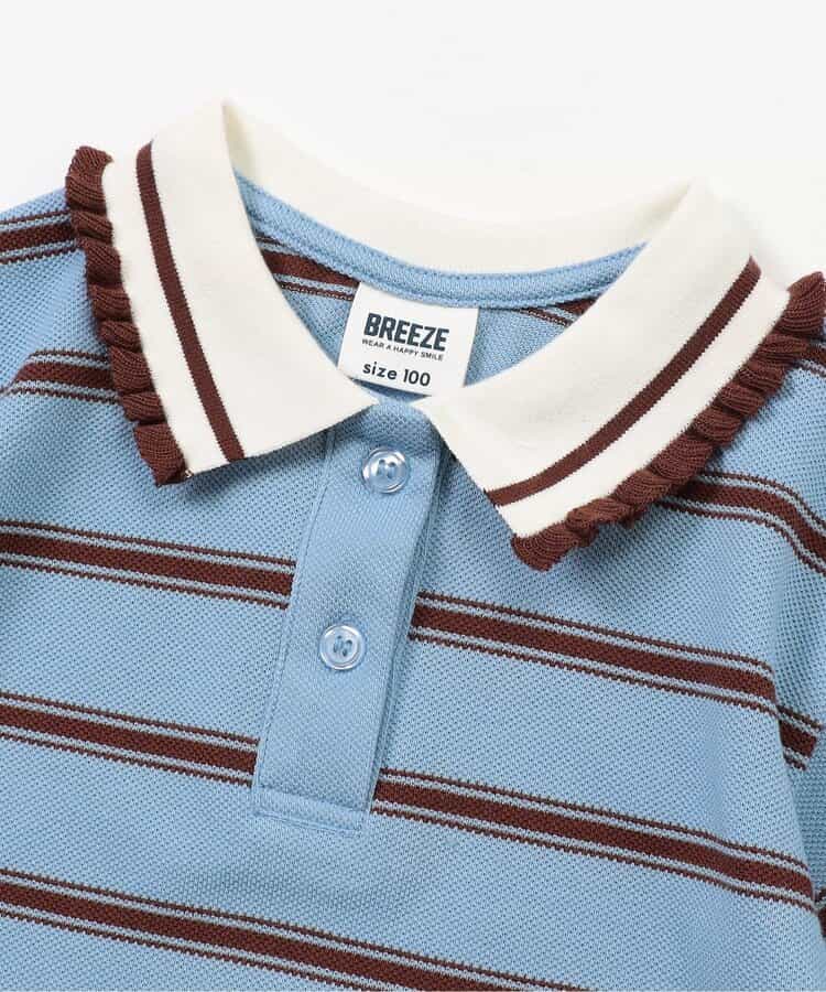Japanese children's clothing BREEZE lace polo collar top 80-140cm girls summer TOPS