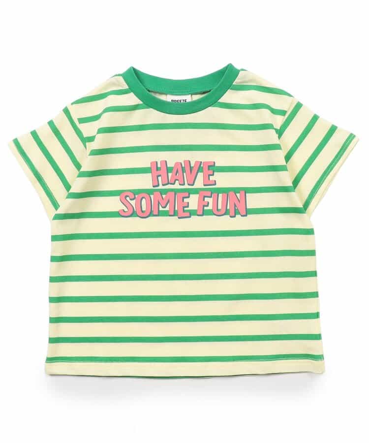 Japanese children's clothing BREEZE striped print top 80-140cm boys/girls summer TOPS