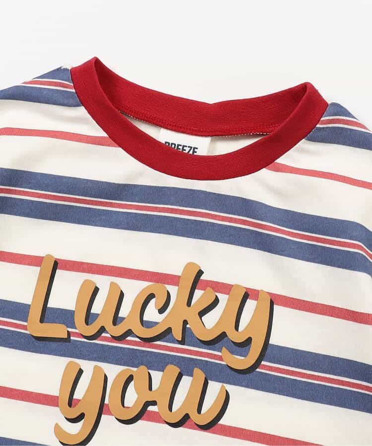 Japanese children's clothing BREEZE striped print top 80-140cm boys/girls summer TOPS