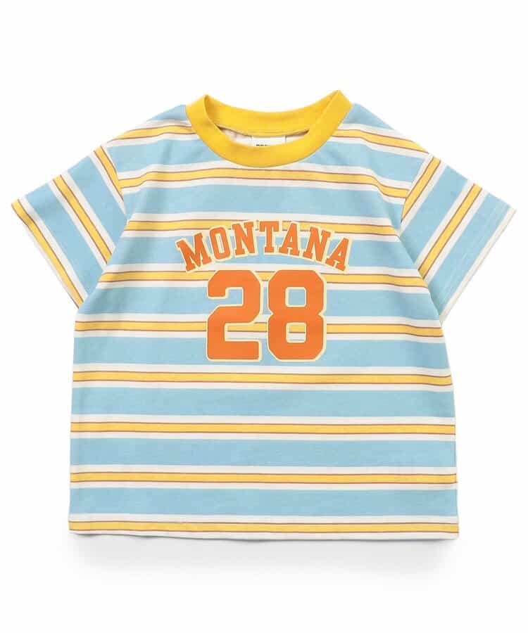 Japanese children's clothing BREEZE striped print top 80-140cm boys/girls summer TOPS
