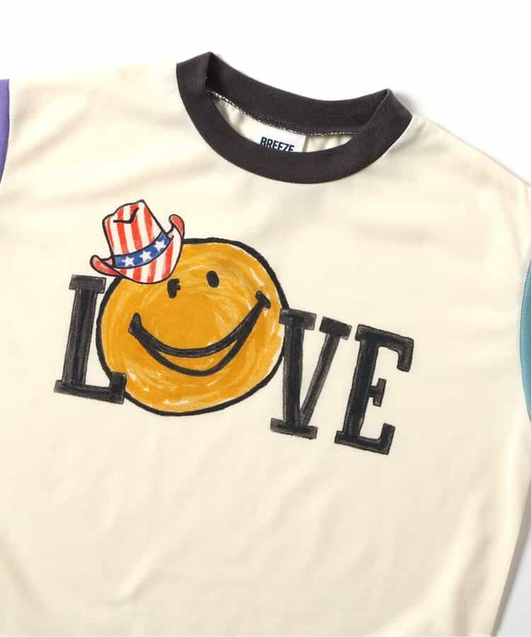Japanese children's clothing BREEZE quick-drying water-absorbing printed tops 80-140cm boys'/girls' summer TOPS