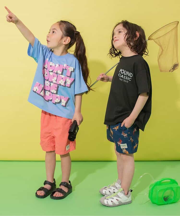 Japanese children's clothing BREEZE quick-drying water-absorbing printed tops 80-140cm boys'/girls' summer TOPS