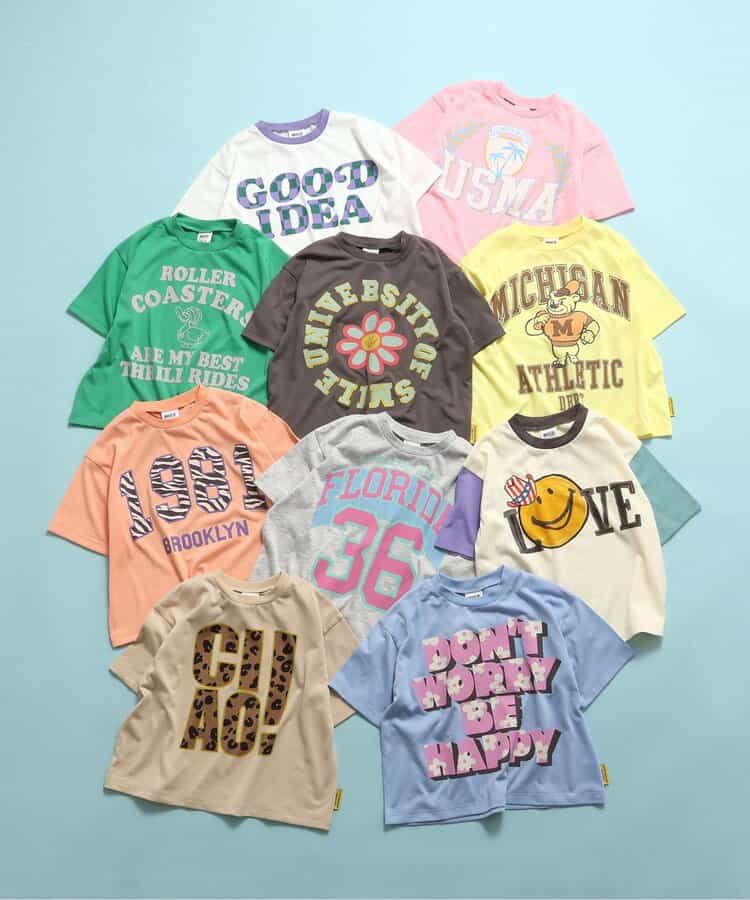 Japanese children's clothing BREEZE quick-drying water-absorbing printed tops 80-140cm boys'/girls' summer TOPS