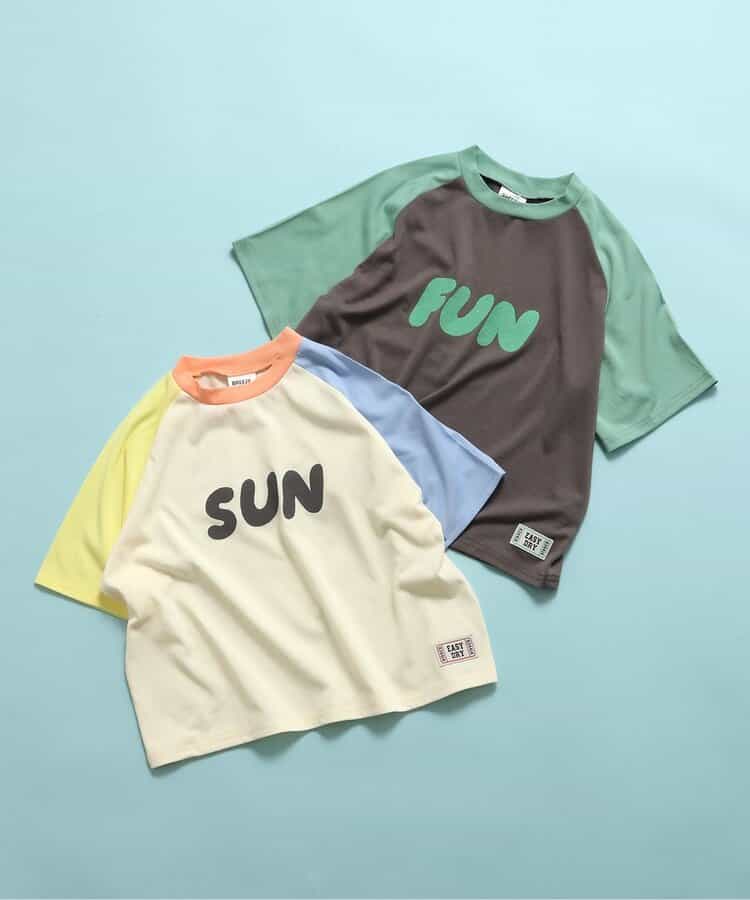 Japanese children's clothing BREEZE water-absorbing quick-drying letter print top 80-140cm boys' summer TOPS