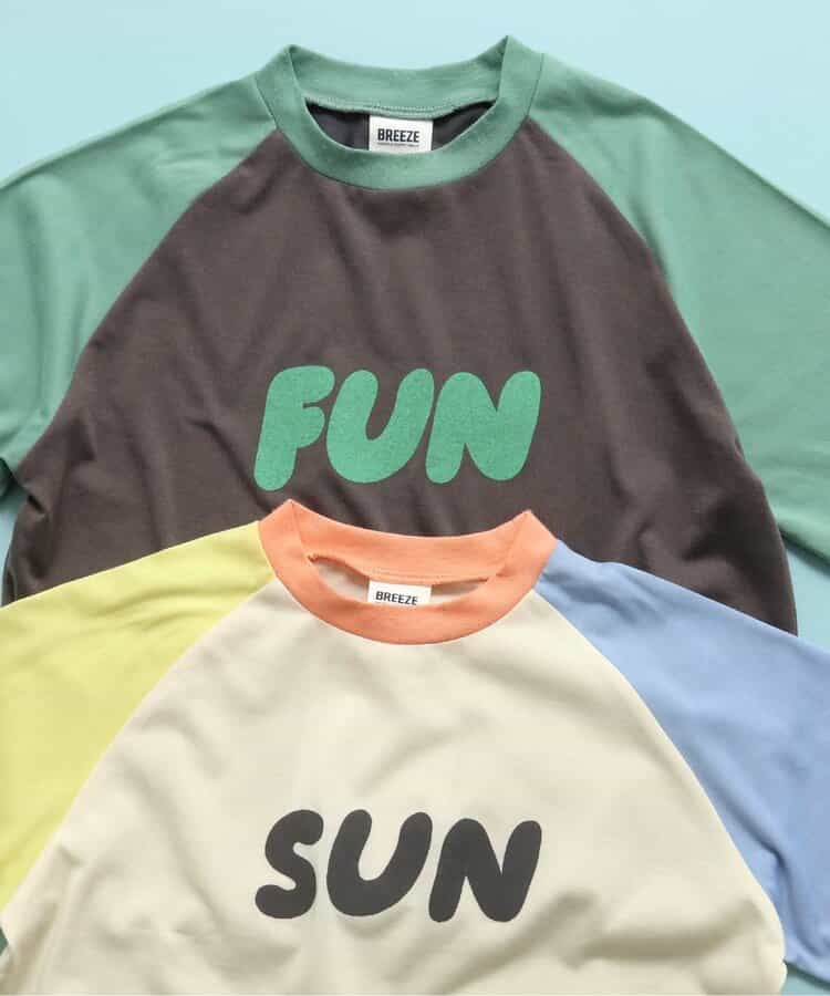 Japanese children's clothing BREEZE water-absorbing quick-drying letter print top 80-140cm boys' summer TOPS