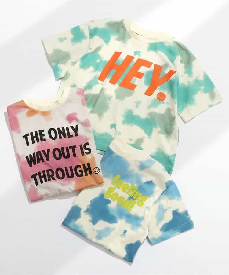 Japanese children's clothing BREEZE tie-dye short-sleeved top 80-140cm boys/girls summer TOPS
