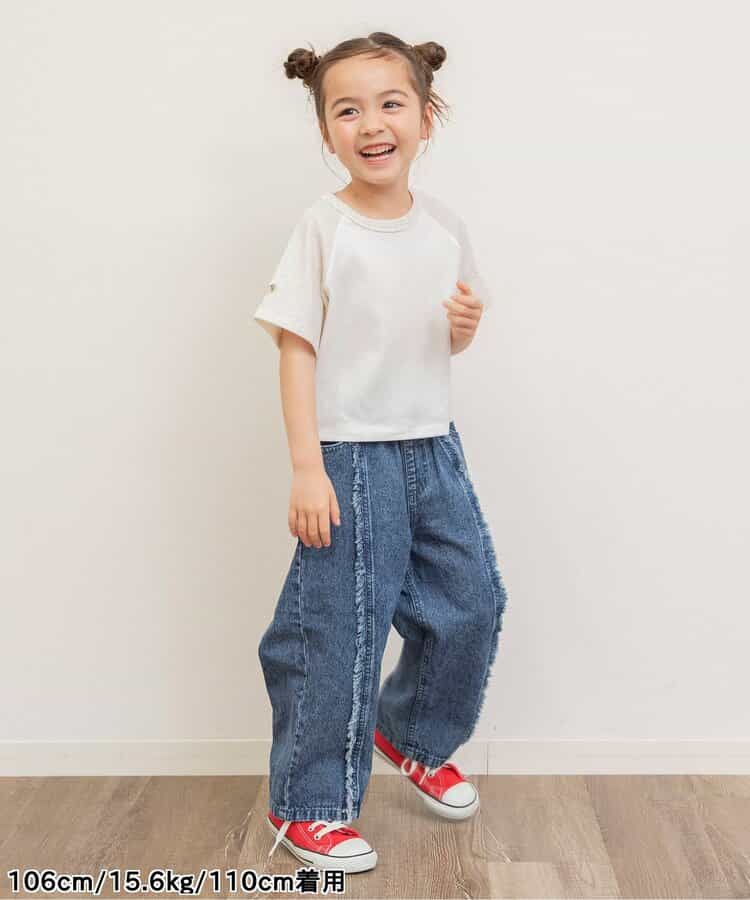 Japanese children's clothing BREEZE heart sleeve top 80-140cm girls summer TOPS