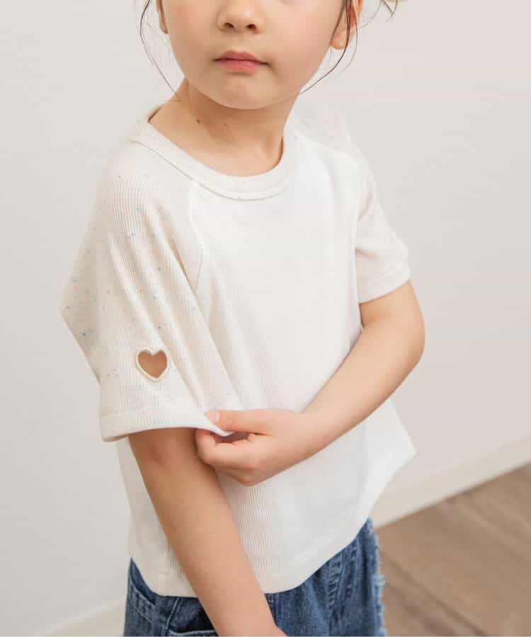 Japanese children's clothing BREEZE heart sleeve top 80-140cm girls summer TOPS